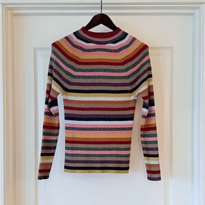 Boden Multicolor Striped Sweater with Subtle Sparkle